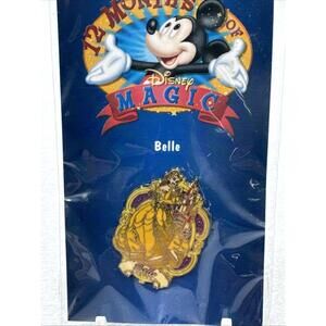12 Months of Magic Beauty & the Beast Glitter Rose Belle Castle Disney Pin 9028